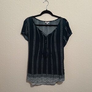 Sonoma Dark Blue Patterned Blouse